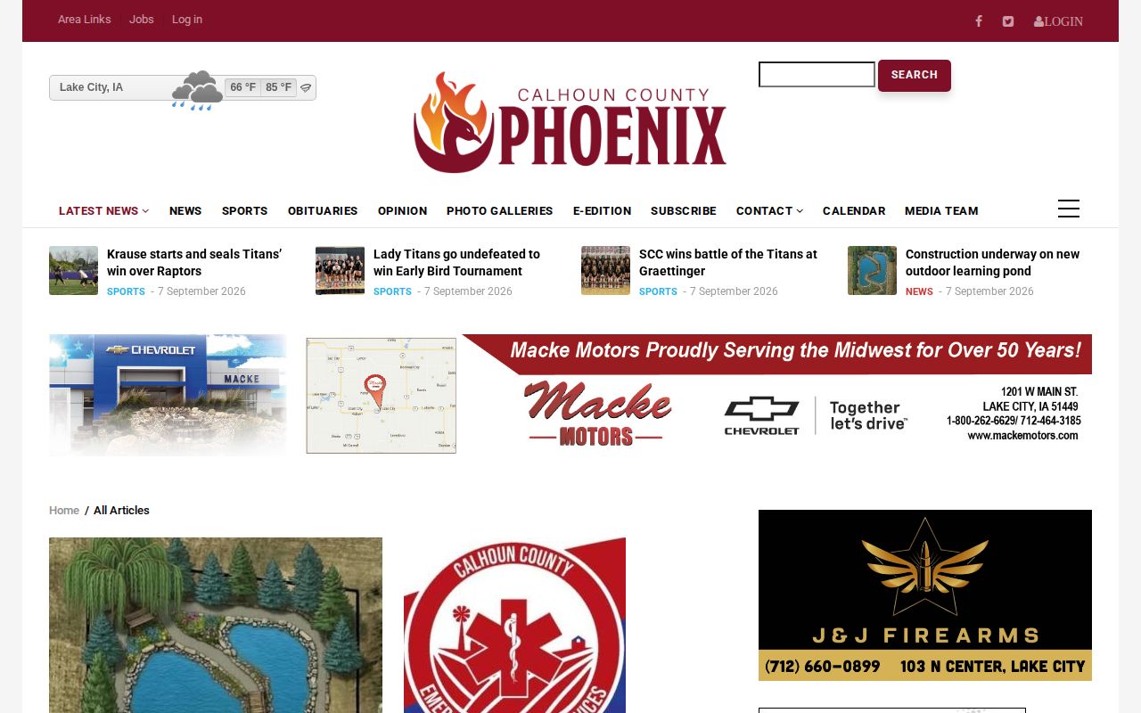 Calhoun County Phoenix local news and arrest coverage page